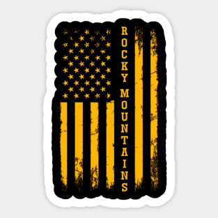 Usa American Flag National Park Rocky Mountains Sticker